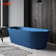  Modern Blue Solid Surface Small Composite Stone Bathtub
