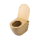 Eco-Friendly Watermark Matte Light Brown Dual Flush Sanitary Ware Wall Hung Toilet