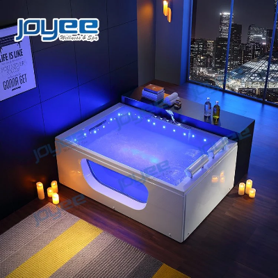 Clear Glass Window Whirlpool Bathtub Massage Hot Bath Tub for 2 Person