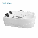 CE Sale Deluxe Fiber Glass Family Double Deep Soaking Tub Whirlpool Cold and Hot Hydro Massage Bathroom Bathtubs Make in China manufacturer