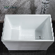 Small Mini Rectangle Freestanding Acrylic Bathtub with Seat manufacturer