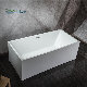 CE Hotel Fiberglass Free Standing Mobile Large Bathtub Freestanding Rectangular Soaker Tub