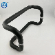 Black Round Offset Cranked Glass Wood D Shape Pull Handle