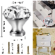  Crystal Door Knobs, 30mm Glass Drawer Knobs Crystal Door Handles Diamond Pulls with Screws for Home Kitchen Office Chest Bin Drawer Decorating