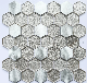 Wall Art Decor 3D Wave Brown Background Hexagon Pattern Shape Crystal Glass Mosaic Tile
