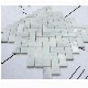 China Statuary White and Pearl Shell Mixed Herringbone Marble Bathroom Mosaic Tile