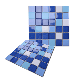 Bathroom Kitchen Backsplash Square Shape Glazed Ceramic Blue Mosaic Pool Tile for Swimming Pool