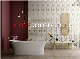 Bathroom Wall Decor Waterjet Brass Inlay White Natural Marble Mosaic