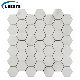 New Design Wall Decoration White Blend Hexagon Marble Mosaic Tile manufacturer