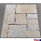  Non-Slip Antique Brushed Finish Yellow/Beige Limestone Roman Pavers Patten for Outdoor Patios