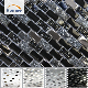  Wholesale Indoor Latest Designed Black Strip Glass&Stone Mosaic Tile