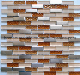 Brick Pattern Glass and Stainless Steel Blends Mosaic Tile