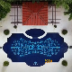 Customzied Luxury Royal Swimming Pool Design Dark Blue Glass Mosaic Murals Pool Mosaic Tile Patterns for Garden Pool Decor manufacturer