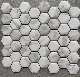 Recycled Sea Crushed Glass Matte Marble Mosaic Tile Backsplash White Gray Hexagon Honeycomb Recycled Glass Mosaic for Kitchen manufacturer