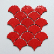  Red Color Tile Design Fan Shape Backsplashes Decor Porcelain Mosaic