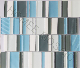 Hot Sale Kitchen Backsplash Crystal Glass Mix Stone Mosaic Strip Tile