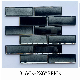 China Good Quality Crystal Glass Diamond Mirror Black Mixed Silver Mosaic Strip Tile Backsplash