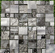 Factory Gray Crystal Glass Mix Aluminum Mosaic Decoration Tile