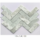 New Style Luxury Decorate Straight Edge Gradient Mixed Color Silver Gray Seagreen Crystal Glass Mosaic for Wall manufacturer