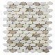 New Mixed Design Timber White Wood Oval Shape Marble Mosaic Tiles manufacturer