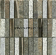  Stacked Pattern Brown Marble Stone Mosaic Tile