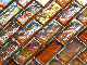 Orange Multicolor Pear Iridescent Glass Mosaic Tile