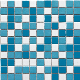 Solid Color Porcelain Mosaic Tile Blue Swimming Pool Mosaics manufacturer