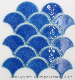  Blue Fish Scale Brick Fan-Shaped Non Slip Thick Ice Crack Mosaic Living Room Kitchen Toilet Wall Brick Umbrella Background Wall Brick