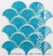  Tiffany Blue Fish Scale Brick Fan-Shaped Non Slip Thick Ice Crack Mosaic Living Room Kitchen Toilet Wall Brick Umbrella Background Wall Brick