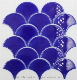 Medium Blue Fish Scale Ice Crack Mosaic for Swimming Pool Wall Floor