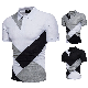 Wholesale Summer New Casual Fashion Men′s Mosaic Matching Color Lapel Short Sleeve T-Shirt