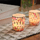 Colored Mosaic Decoration Glass Candle Holder