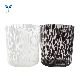 Luxury Popular Hand Blown White Brown Leopard Large Vogue Glass Candle Jar