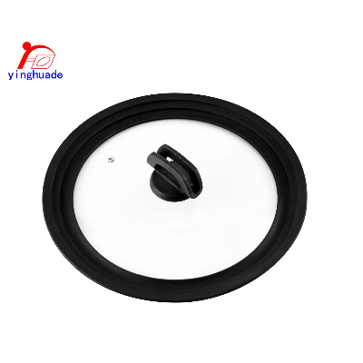 Jblwn Food Grade Universal Tempered Silicone Rim Glass Skillets Lid for Cookware