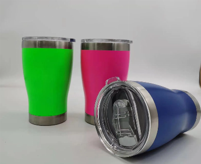 16oz New Vacuum Tumbler with Neon Color Flask