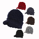  China Manufacturer Acrylic Winter Cap Thick Warm Knit Cuff Visor Beanie Hat with Brim