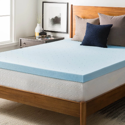 Gel Infused Visco Elastic Memory Foam Mattress Topper Bed Pad Protector