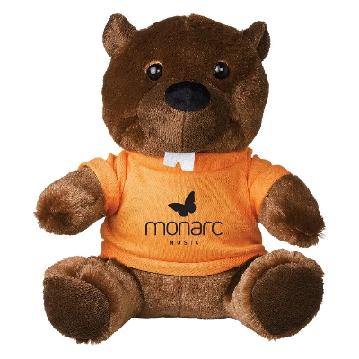 Beaver Brown with T-Shirt Plush Soft Sitting Animal Factory Stuffed Toys