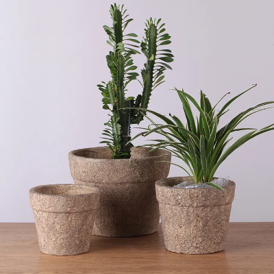 Rustic Style Rough Surface Round Home Decor Concrete Planters Pot
