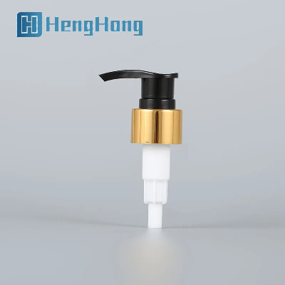 Golden Metal Collar Pumps Aluminum Shampoo Screw Lotion Pump for Pet Bottles