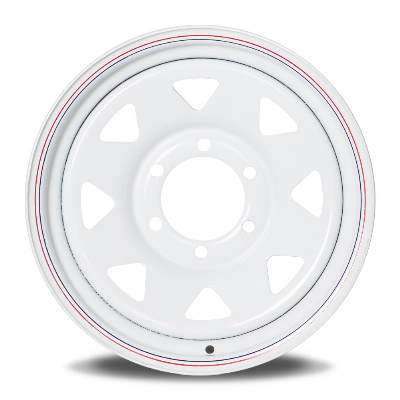 16 Inch 6 White Painted Rim Spoke 6-139.7 Trailer Steel Wheels