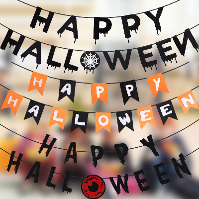 China Manufacturer Custom Halloween Party Decoration Halloween Alphabet Flag Custom
