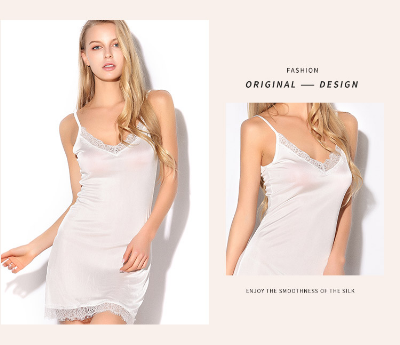 Oeko Tex 100 Certificate Luxury 100% Pure Silk Jersey Sleepwear Underwear Night Dress
