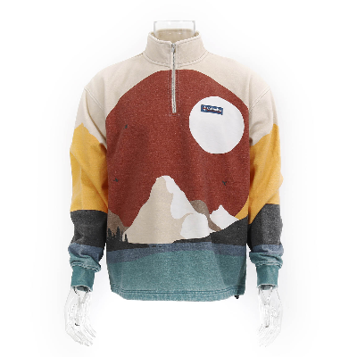 Men′s 100% Cotton All-Over Printing1/4 Quarter Zip Cardigan Streetwear Clothing