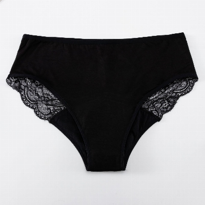 OEM Ladies Biodegradable Bamboo Cotton Period Panties Washable Ladies Lace Menstrual Panties Underwear
