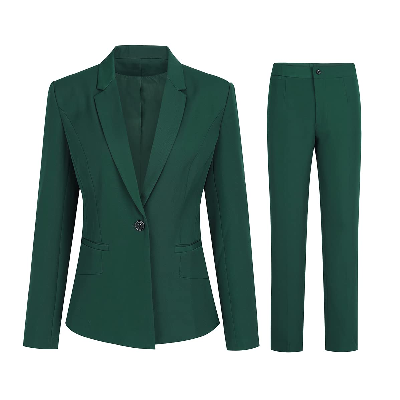 Women′s 2 Piece Office Lady Business Suit Set Slim Fit Blazer Pant