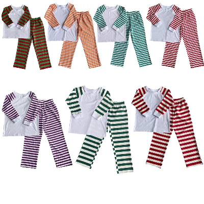 Christmas Family Pajamas Red and Green Striped Pajamas for Parents and Children