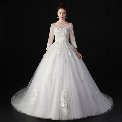 Yc143 2024 Bridal Wedding One-Shoulder Trailing Court Slim Tutu Skirt Wedding Dress