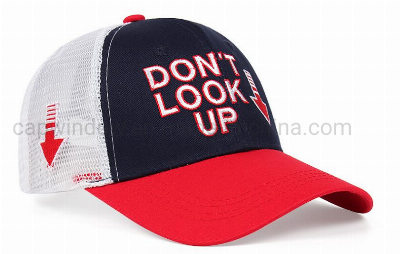 Baseball Mesh Hat with Custom Flat Embroidery on Sport Outdoor Cap