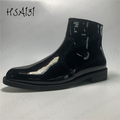 Ywq, Wholesale Side Zipper Design Anti-Wrinkle Black Shining Leather Dress Shoes Hsa131